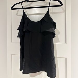 Rebecca Taylor Black Sulk Ruffle Tank. Size 0